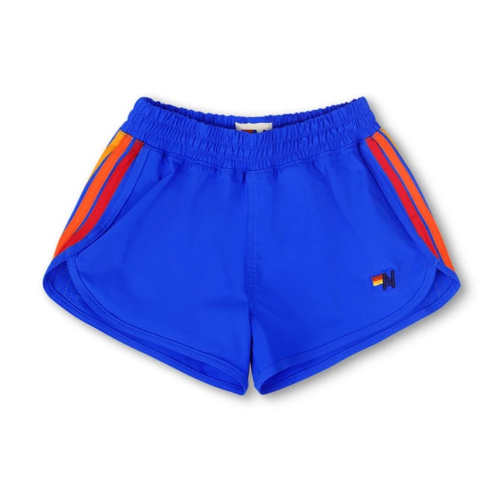 AVIATOR NATION 5 STRIPE KIDS FLEX JOGGER SHORT - PARROT- RARE